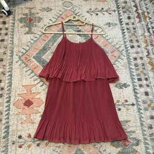 LC Lauren Conrad berry colored tiered swing dress